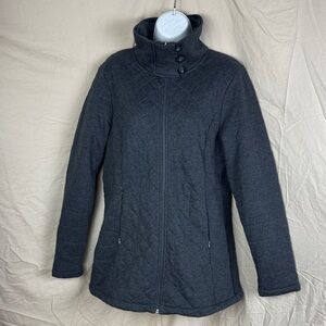 The North Face women’s Caroluna quilted fleece jacket charcoal grey size large